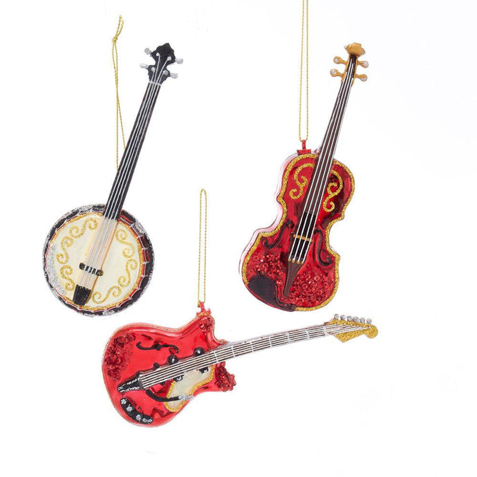 Glass Guitar / Banjo / Violin Ornaments 113951