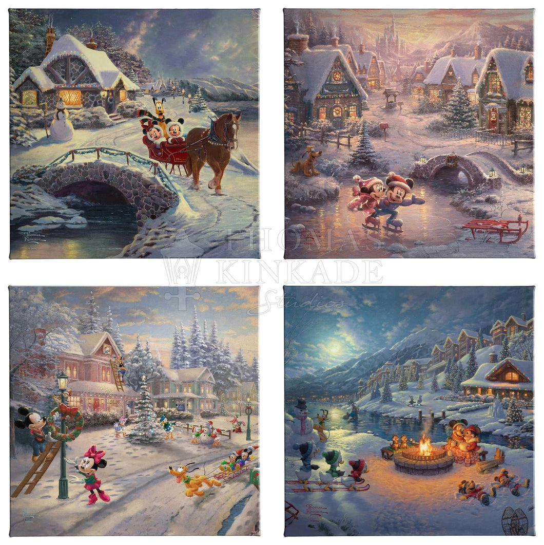 Disney Mickey and Minnie Holiday - Gallery Wrapped Canvas Collection Set of 4 115994