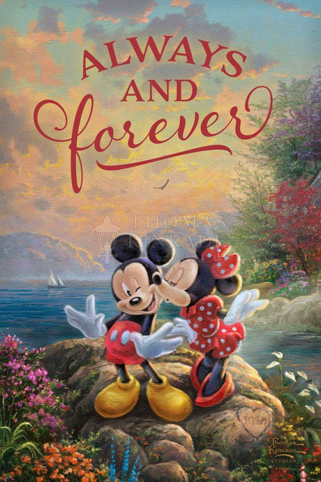 Disney Mickey and Minnie – Sweetheart Cove – 18″ x 12″ Wood Sign - Art Of Entertainment