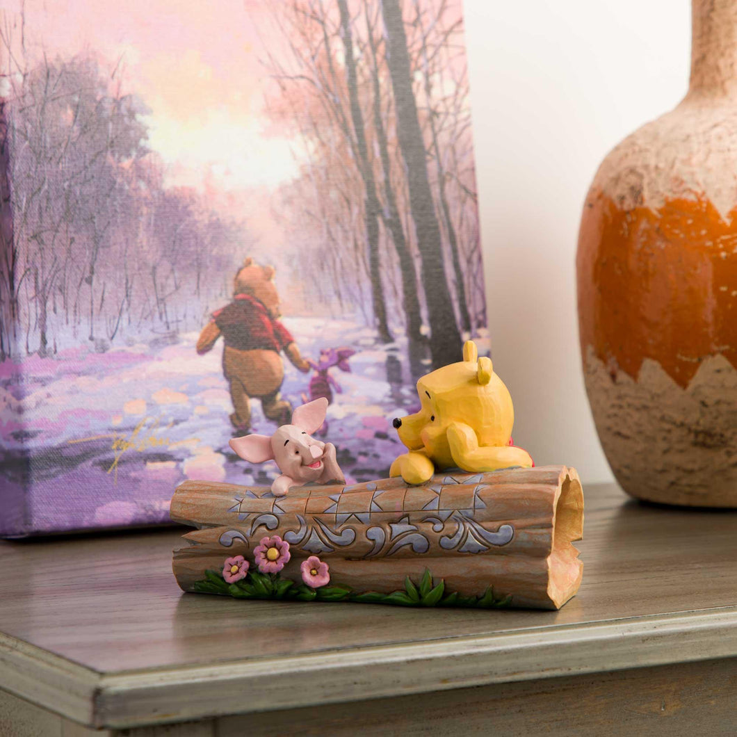 Pooh & Piglet on a Log - Sculpture - Art Of Entertainment