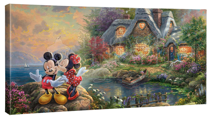 Disney Mickey and Minnie - Sweetheart Cove – 16″ x 31″ Gallery Wrapped Canvas - Art Of Entertainment