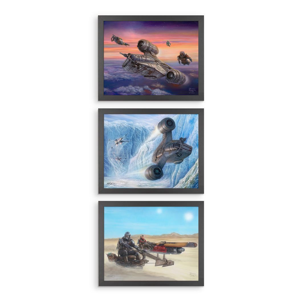 The Mandalorian - Set of Three Framed 11X14 Art Prints