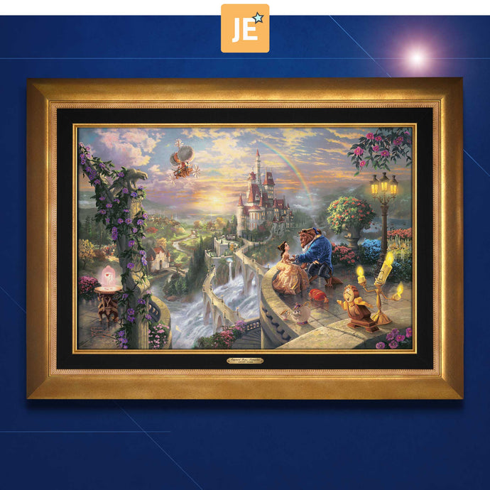 Beauty and the Beast Falling in Love - Limited Edition Canvas (JE - Jewel Edition) - ArtOfEntertainment.com