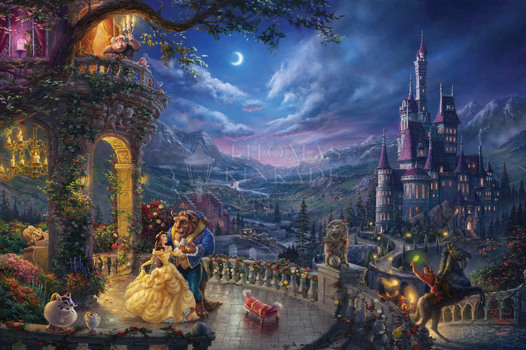 Beauty and the Beast Dancing in the Moonlight - Limited Edition Canvas - SN - (Unframed)