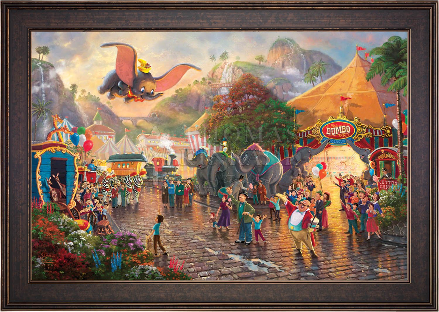 Thomas Kinkade Disney Dumbo Gallery shops Wrapped Canvas