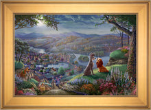 Load image into Gallery viewer, Disney Lady and the Tramp Falling in Love - Limited Edition Canvas (JE - Jewel Edition) - ArtOfEntertainment.com
