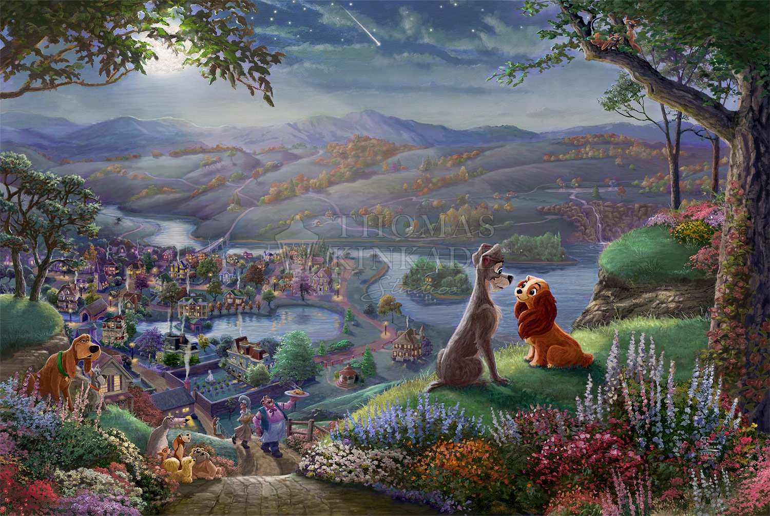 Disney Lady and the Tramp Falling in Love - Limited Edition Canvas