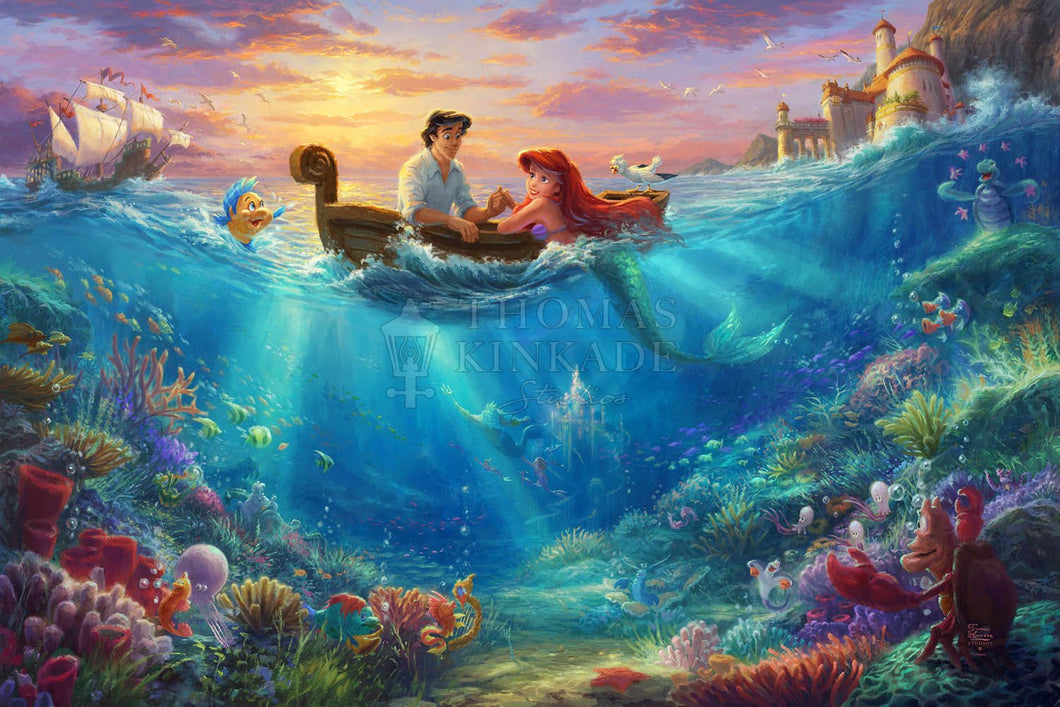Little Mermaid Falling in Love, The - Limited Edition Canvas - JE - (Unframed)