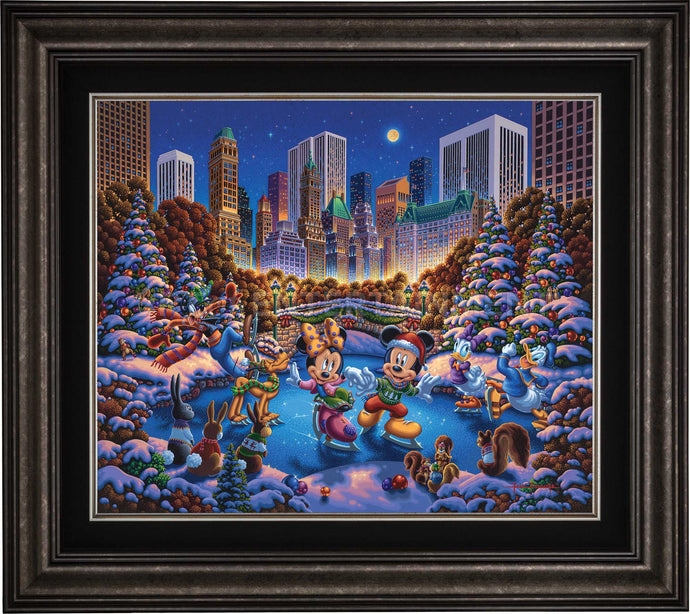 Mickey and Friends Skating in Central Park - Limited Edition Canvas (AP - Artist Proof) - ArtOfEntertainment.com