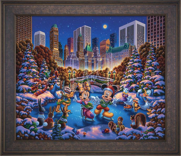 Mickey and Friends Skating in Central Park - Limited Edition Canvas (SN - Standard Numbered) - ArtOfEntertainment.com