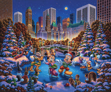 Load image into Gallery viewer, Mickey and Friends Skating in Central Park - Limited Edition Canvas - SN - (Unframed)
