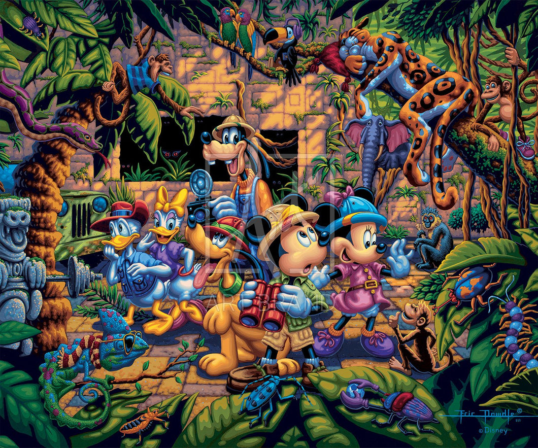 Mickey and Friends Exploring the Jungle - Limited Edition Canvas - SN - (Unframed)
