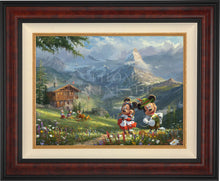 Load image into Gallery viewer, Disney Mickey and Minnie in the Alps - Limited Edition Canvas (JE - Jewel Edition)
