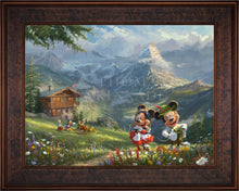 Load image into Gallery viewer, Disney Mickey and Minnie in the Alps - Limited Edition Canvas (JE - Jewel Edition)
