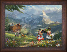 Load image into Gallery viewer, Disney Mickey and Minnie in the Alps - Limited Edition Canvas (JE - Jewel Edition)
