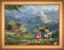 Load image into Gallery viewer, Disney Mickey and Minnie in the Alps - Limited Edition Canvas (JE - Jewel Edition)
