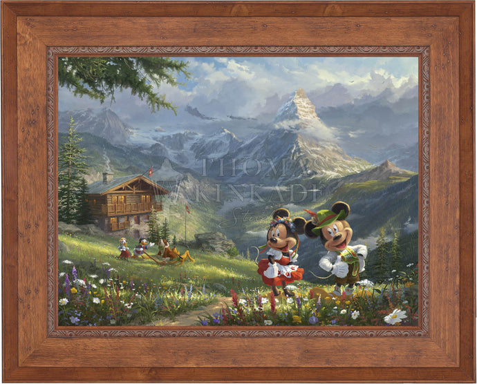 Mickey and Minnie in Alps - Limited Edition Canvas (SN - Standard Numbered) - ArtOfEntertainment.com