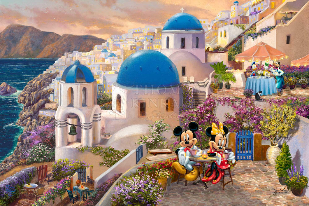 Mickey and Minnie in Greece, Disney - Limited Edition Canvas - SN - (Unframed)