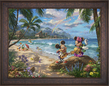 Load image into Gallery viewer, Mickey and Minnie in Hawaii - Limited Edition Canvas (JE - Jewel Edition) - ArtOfEntertainment.com
