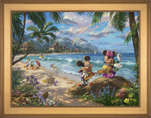 Load image into Gallery viewer, Mickey and Minnie in Hawaii - Limited Edition Canvas (JE - Jewel Edition) - ArtOfEntertainment.com
