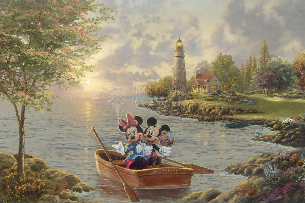 Mickey and Minnie Lighthouse Cove - Limited Edition Canvas - SN - (Unframed)