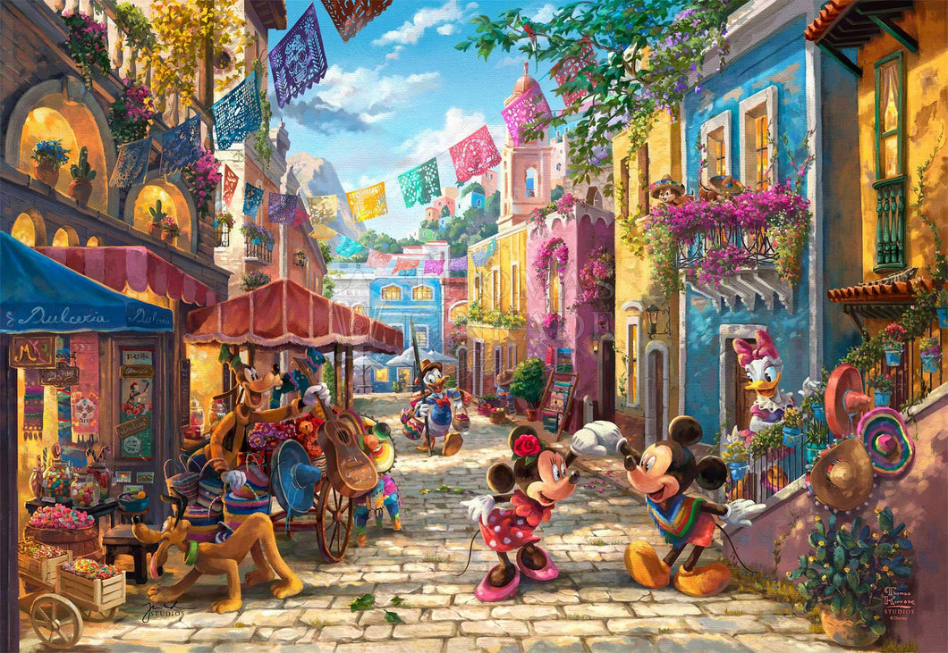 Disney Mickey and Minnie in Mexico - Limited Edition Canvas (JE - Jewel Edition) - Art Of Entertainment
