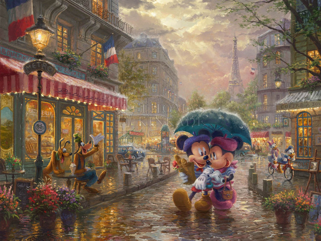 Mickey and Minnie in Paris - Limited Edition Canvas - SN - (Unframed)