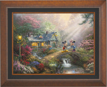 Load image into Gallery viewer, Mickey and Minnie - Sweetheart Bridge - Limited Edition Canvas (JE - Jewel Edition) - ArtOfEntertainment.com
