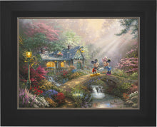 Load image into Gallery viewer, Mickey and Minnie - Sweetheart Bridge - Limited Edition Canvas (JE - Jewel Edition) - ArtOfEntertainment.com
