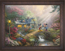 Load image into Gallery viewer, Mickey and Minnie - Sweetheart Bridge - Limited Edition Canvas (JE - Jewel Edition) - ArtOfEntertainment.com
