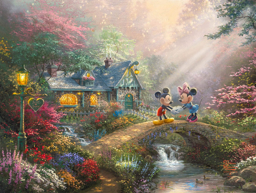 Disney Mickey and Minnie - Sweetheart Bridge - Limited Edition Canvas - SN - (Unframed)
