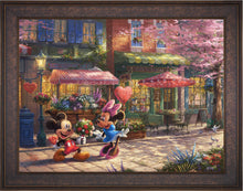 Load image into Gallery viewer, Mickey and Minnie - Sweetheart Caf&eacute; - Limited Edition Canvas (JE - Jewel Edition) - ArtOfEntertainment.com
