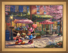 Load image into Gallery viewer, Mickey and Minnie - Sweetheart Caf&eacute; - Limited Edition Canvas (JE - Jewel Edition) - ArtOfEntertainment.com
