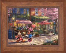 Load image into Gallery viewer, Mickey and Minnie - Sweetheart Caf&eacute; - Limited Edition Canvas (JE - Jewel Edition) - ArtOfEntertainment.com
