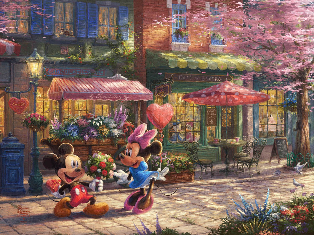 Disney Mickey and Minnie - Sweetheart Café - Limited Edition Canvas - JE - (Unframed)