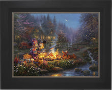 Load image into Gallery viewer, Mickey and Minnie Sweetheart Campfire - Limited Edition Canvas (JE - Jewel Edition) - ArtOfEntertainment.com
