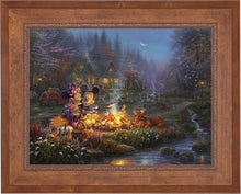 Load image into Gallery viewer, Mickey and Minnie Sweetheart Campfire - Limited Edition Canvas (JE - Jewel Edition) - ArtOfEntertainment.com
