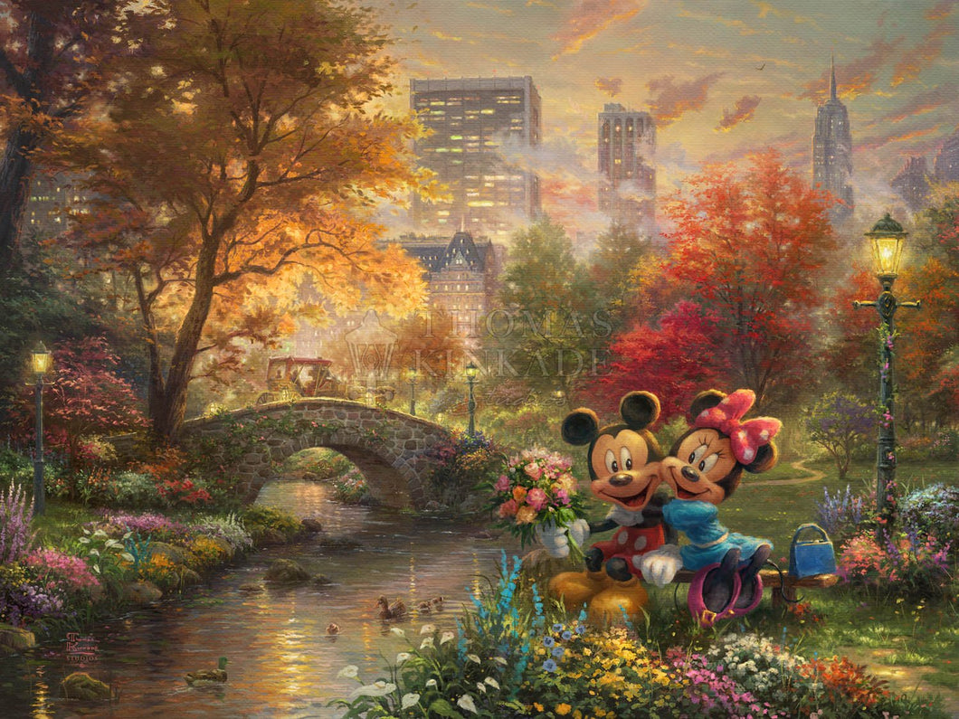 Mickey and Minnie - Sweetheart Central Park - Limited Edition Canvas - SN - (Unframed)