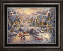 Load image into Gallery viewer, Mickey and Minnie - Sweetheart Holiday - Limited Edition Canvas (JE - Jewel Edition) - ArtOfEntertainment.com
