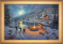 Load image into Gallery viewer, Disney Mickey and Minnie Christmas Lodge - Limited Edition Canvas (JE - Jewel Edition) - Art Of Entertainment
