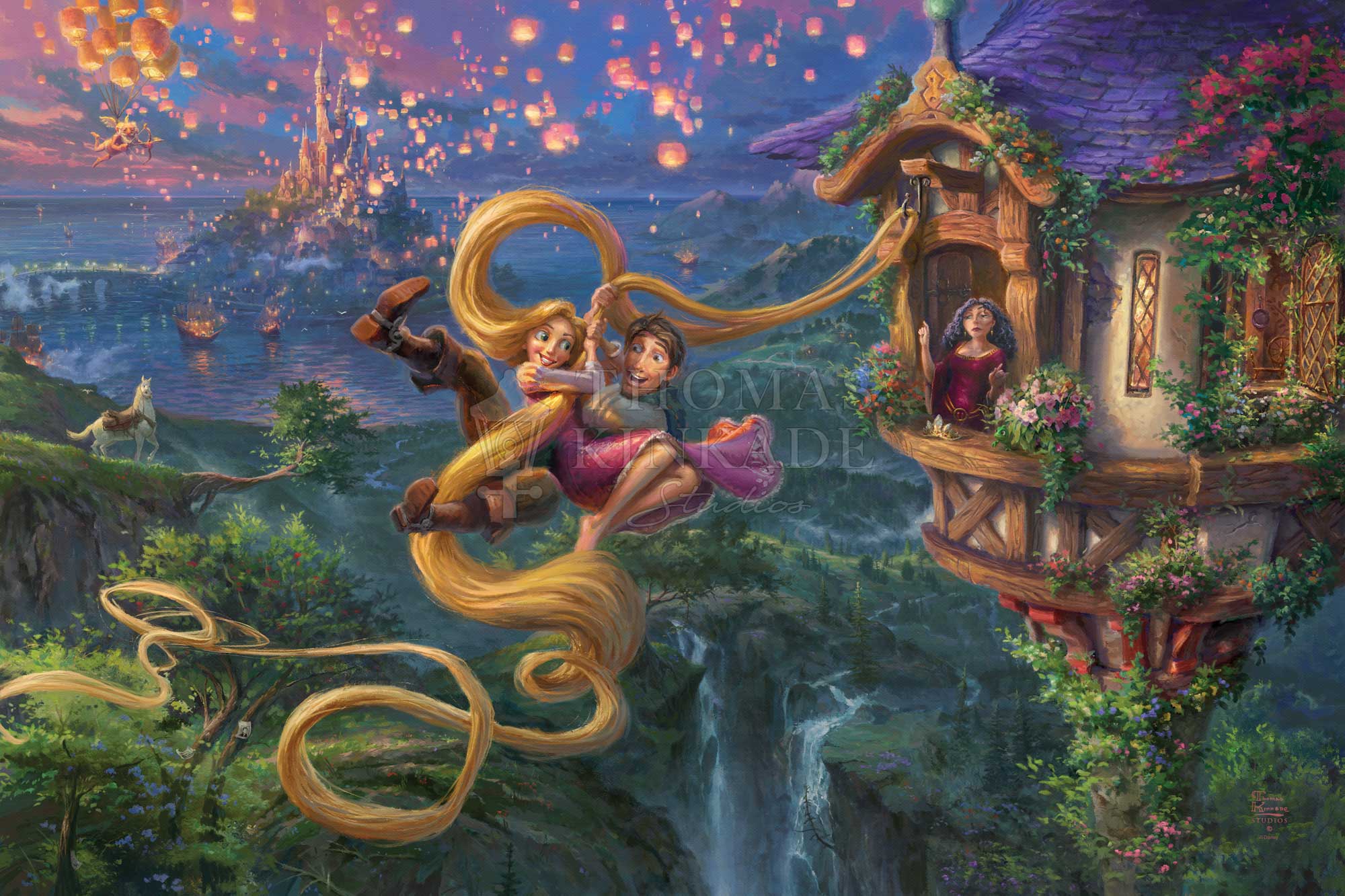 Tangled Thomas Kinkade canvas on sale