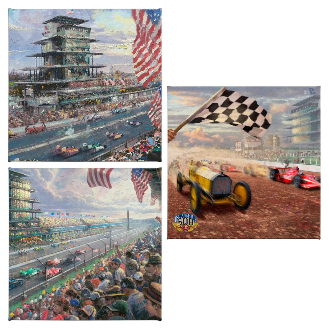 Indy 500 (Set of 3) - 14 x 14 Gallery Wrapped Canvas - 14