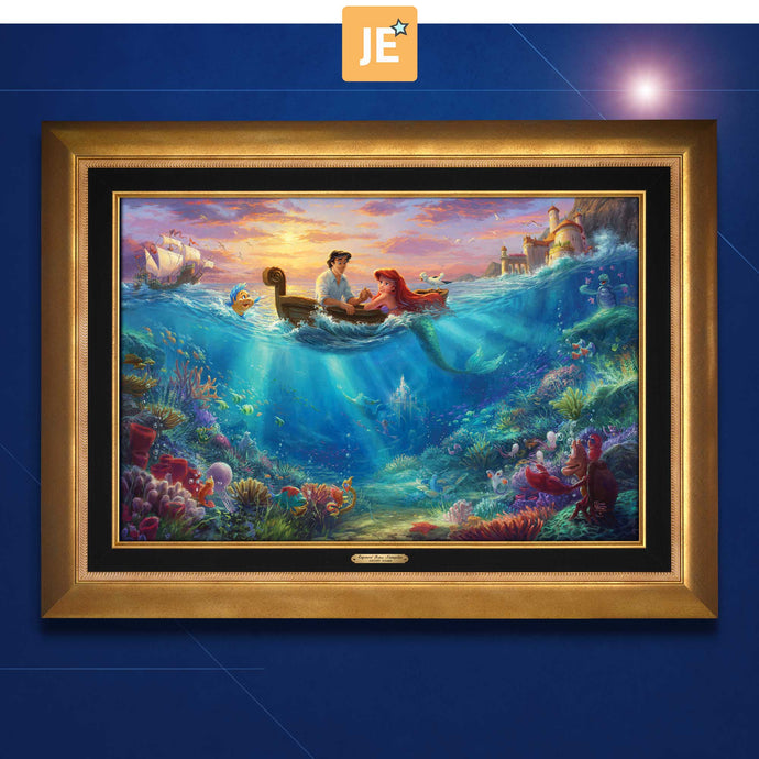The Little Mermaid Falling in Love - Limited Edition Canvas (JE - Jewel Edition) - ArtOfEntertainment.com
