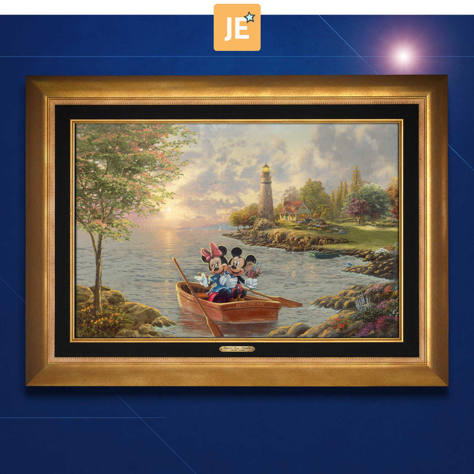 Mickey and Minnie Lighthouse Cove - Limited Edition Canvas (JE - Jewel Edition) - ArtOfEntertainment.com