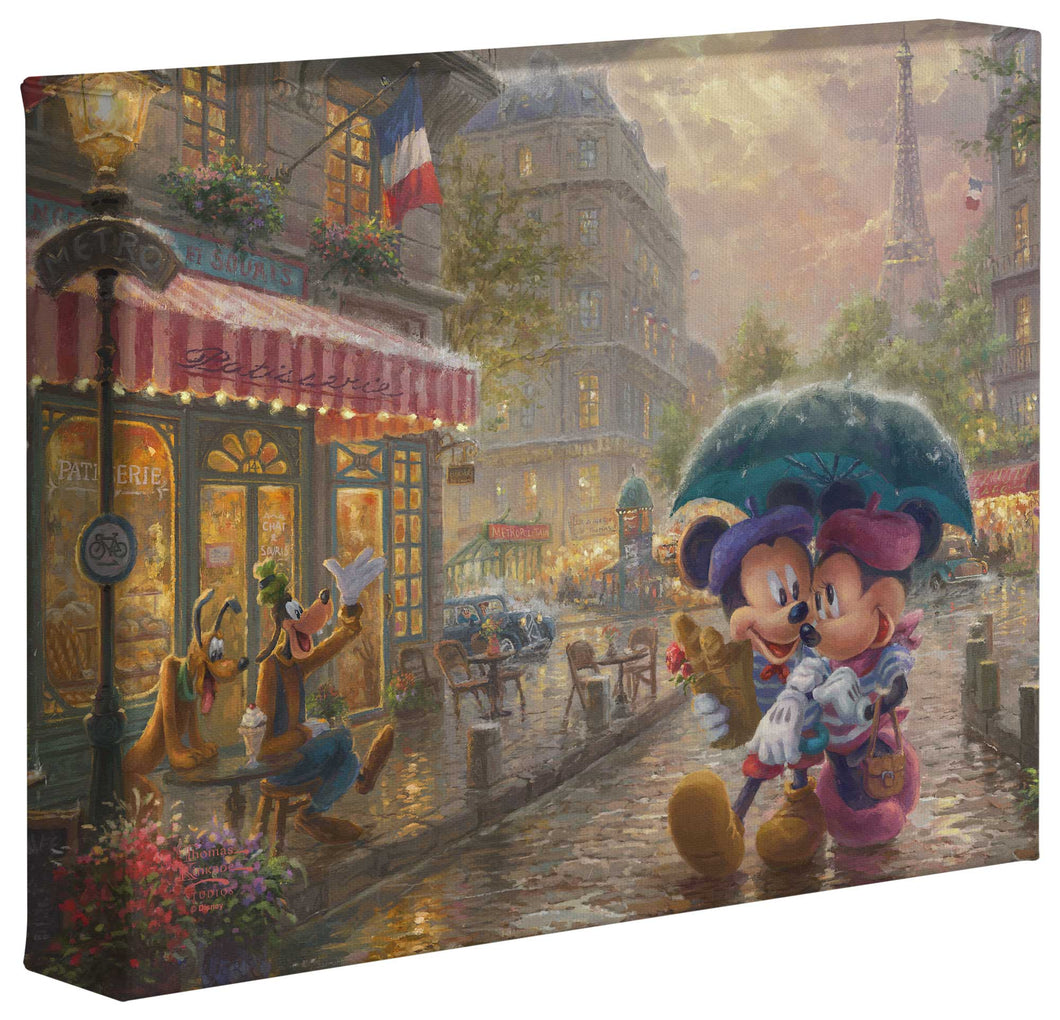 Mickey and Minnie in Paris - Gallery Wrapped Canvas