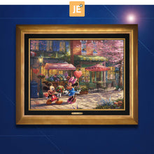 Load image into Gallery viewer, Mickey and Minnie - Sweetheart Caf&eacute; - Limited Edition Canvas (JE - Jewel Edition) - ArtOfEntertainment.com

