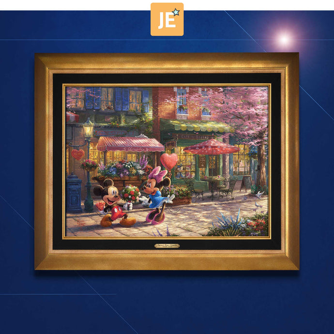 Mickey and Minnie - Sweetheart Café - Limited Edition Canvas (JE - Jewel Edition) - ArtOfEntertainment.com