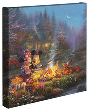 Load image into Gallery viewer, Mickey and Minnie - Sweetheart Campfire - Gallery Wrapped Canvas
