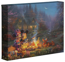 Load image into Gallery viewer, Mickey and Minnie - Sweetheart Campfire - Gallery Wrapped Canvas
