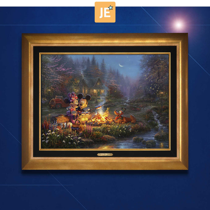 Mickey and Minnie Sweetheart Campfire - Limited Edition Canvas (JE - Jewel Edition) - ArtOfEntertainment.com